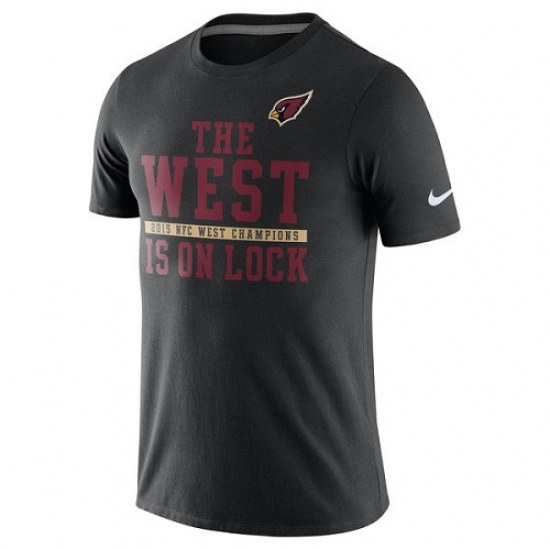 NFL Men Arizona Cardinals Nike Black 2015 NFC West Division Champions T-Shirt