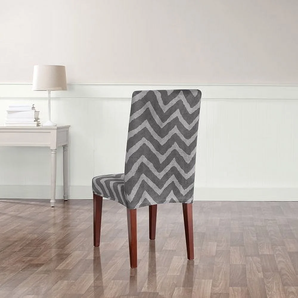 Sure Fit Stretch Plush Chevron Short Dining Room Chair Furniture Cover - Curated Treasures Market
