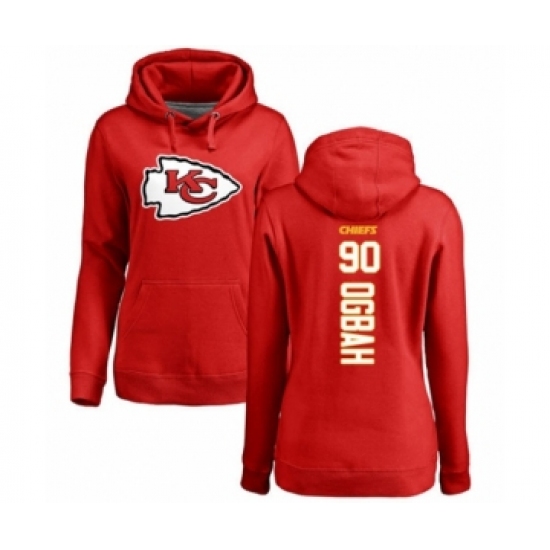 Football Women's Kansas City Chiefs #90 Emmanuel Ogbah Red Backer Pullover Hoodie