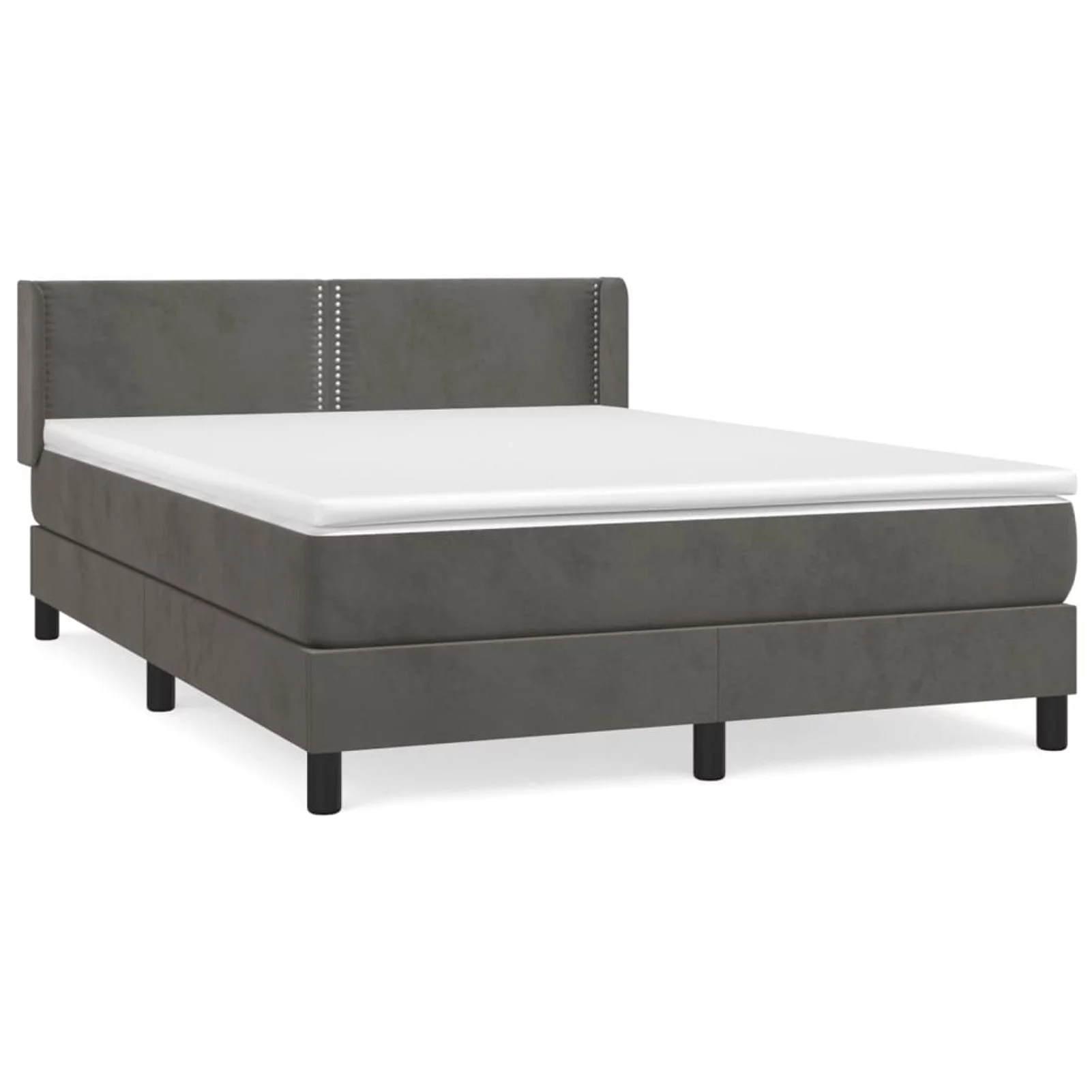 Dcenta Box Spring Bed with Mattress Dark Gray Full - Curated Treasures Market