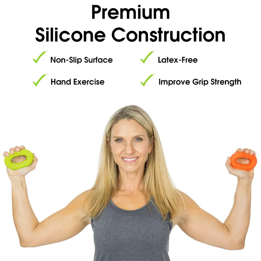 BCOOSS Hand Grip Strengthener Silicon Guitar Finger Exerciser and Stretcher Workout Grip Strength Trainer for Exercise Finger Wrist, Set of 6