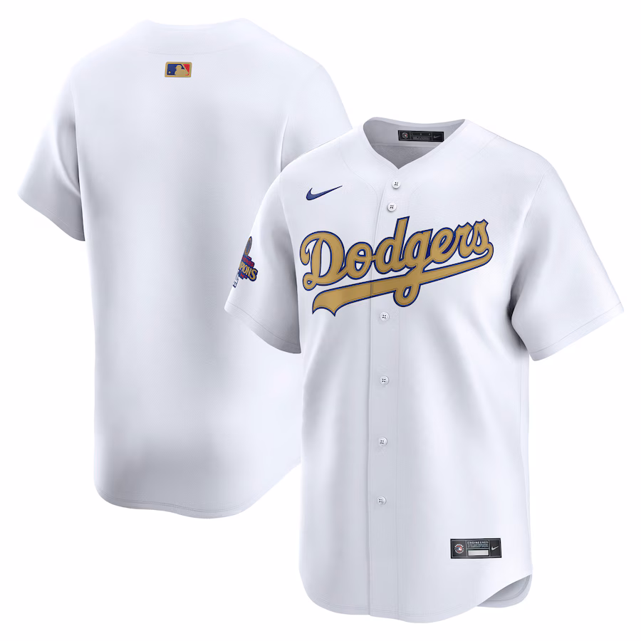 Men's Los Angeles Dodgers Nike White 2025 Gold Collection Limited Jersey