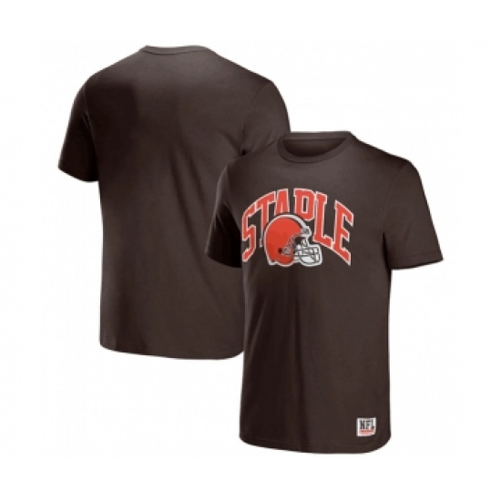 Men's Cleveland Browns x Staple Brown Logo Lockup T-Shirt