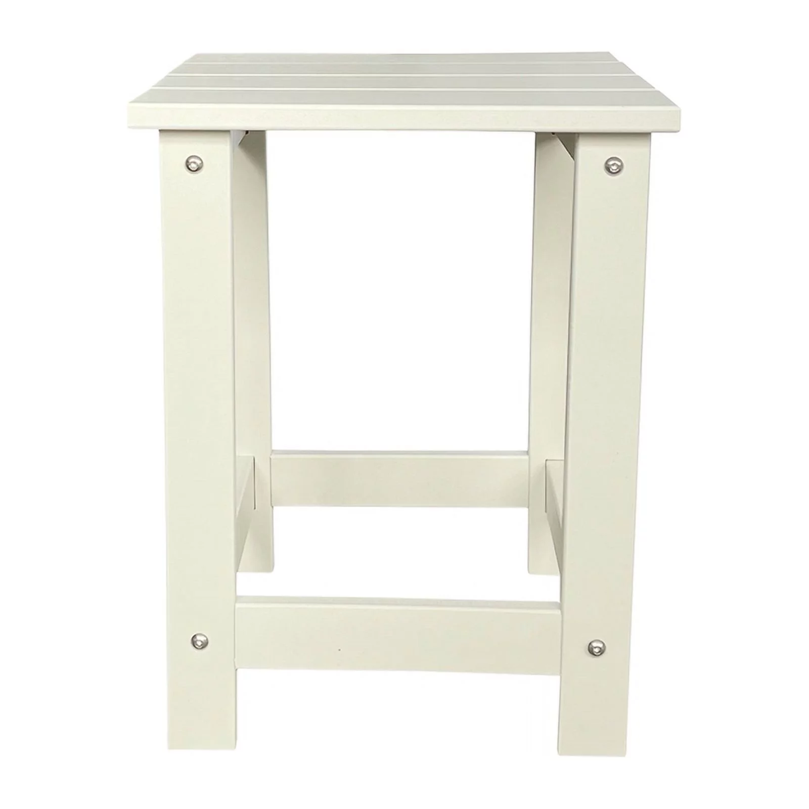 Shine Company Adirondack Indoor/Outdoor Square Resin End Table in White - Curated Treasures Market