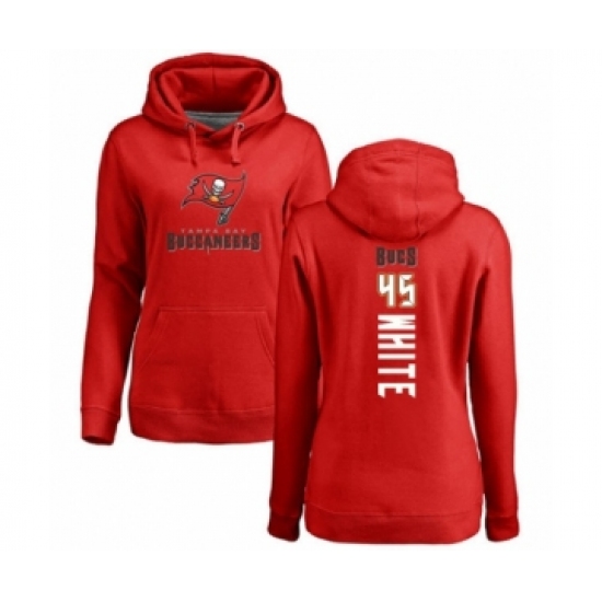 Football Women's Tampa Bay Buccaneers #45 Devin White Red Backer Pullover Hoodie