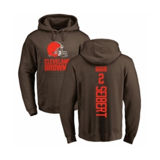 Football Cleveland Browns #2 Austin Seibert Brown Backer Pullover Hoodie