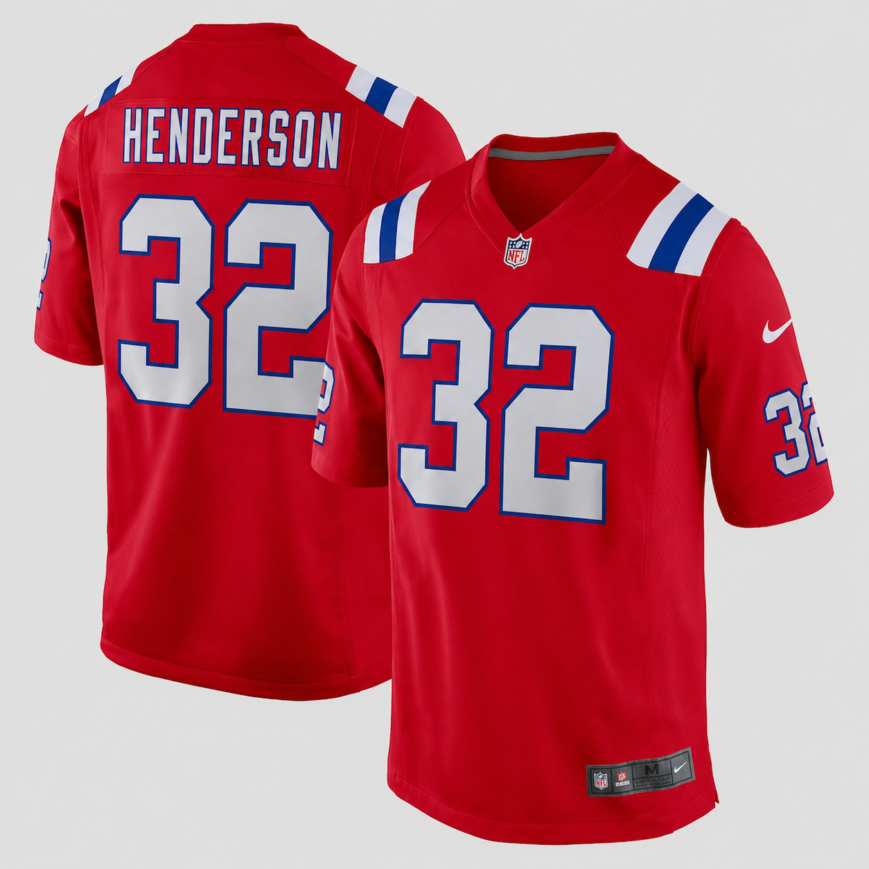 Men's New England Patriots TreVeyon Henderson Nike Red   Jersey