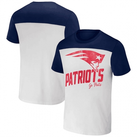 Men's New England Patriots Cream Navy X Darius Rucker Collection Colorblocked T Shirt
