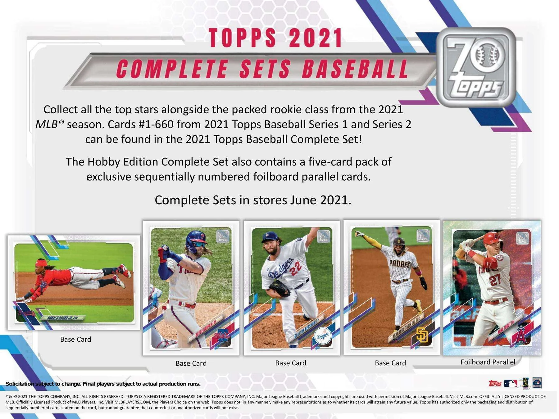 2021 Topps Baseball Complete Sets Retail Box Trading Cards