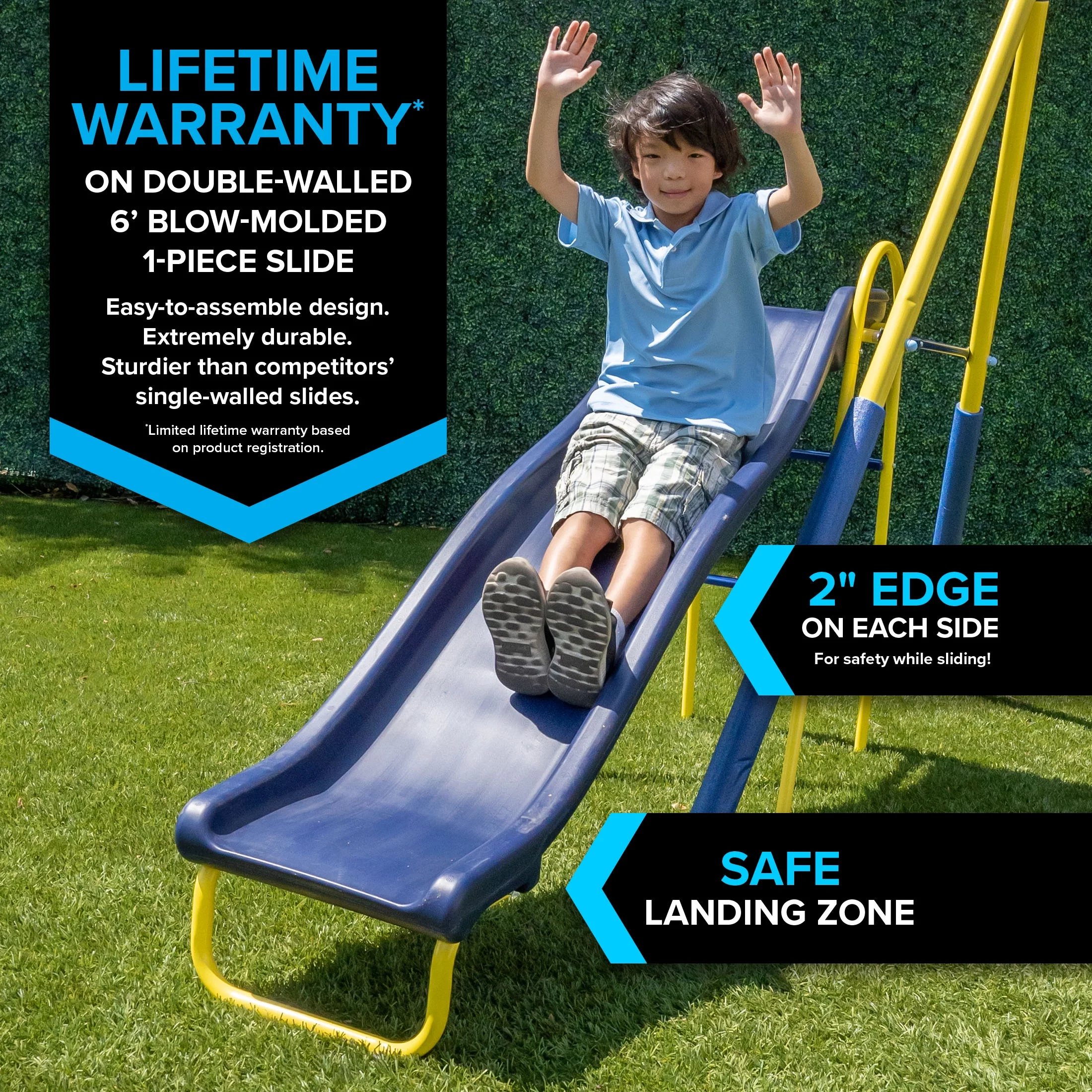 Sportspower Super Star Metal Swing Set with Saucer Swing, Glider Swing, Lifetime Warranty on Blow Molded Slide, and Bonus Anchor Kit