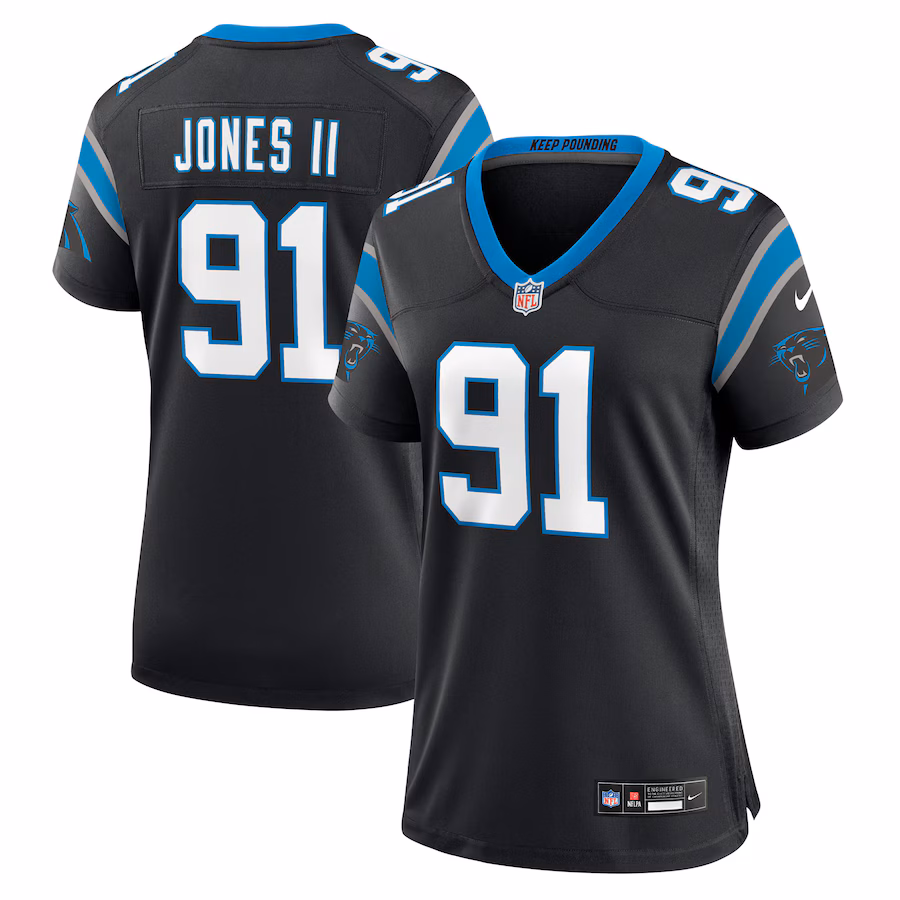 Women's Carolina Panthers Patrick Jones II Nike Black Team Game Jersey