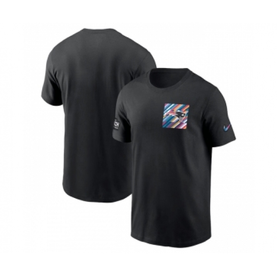 Men's New England Patriots Black 2023 Crucial Catch Sideline Tri-Blend T-Shirt
