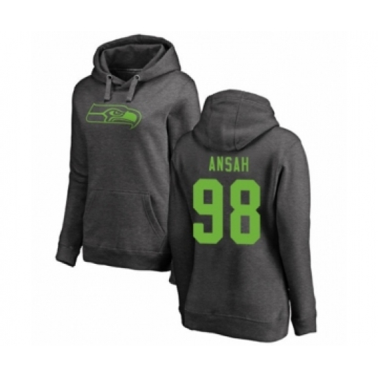 Football Women's Seattle Seahawks #98 Ezekiel Ansah Ash One Color Pullover Hoodie