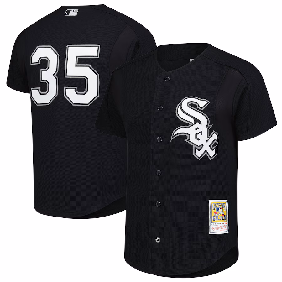 Men's Chicago White Sox Frank Thomas Mitchell & Ness Black Authentic Batting Practice Jersey