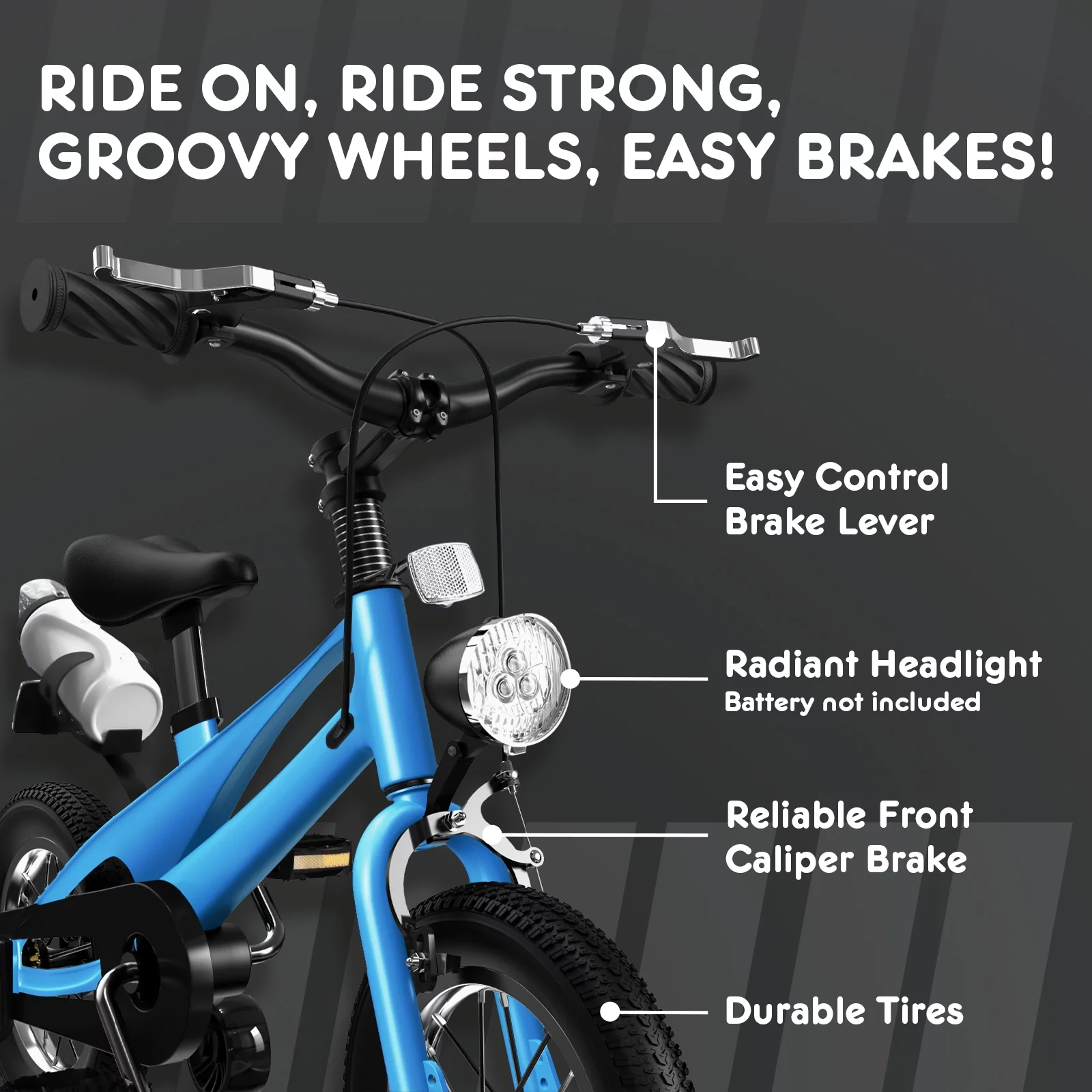 HARPPA 14 inch Bikes for Boys Age 3-5 Years, Kids Bicycle with Training Wheels, Blue