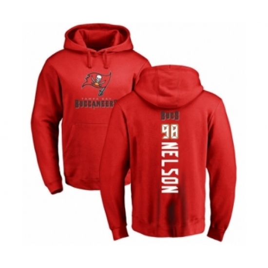 Football Tampa Bay Buccaneers #98 Anthony Nelson Red Backer Pullover Hoodie