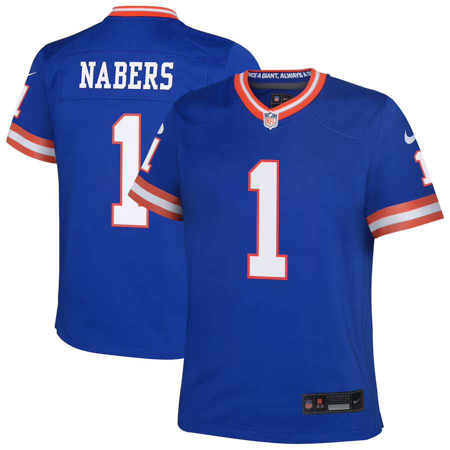 Youth New York Giants Malik Nabers Nike Royal Alternate Game Jersey