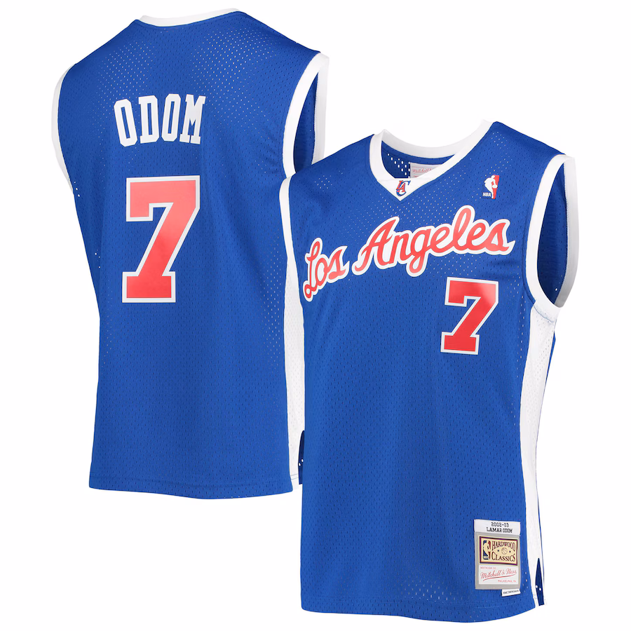 Men's LA Clippers Lamar Odom Mitchell & Ness Royal 2002/03 Hardwood Classics Swingman Jersey