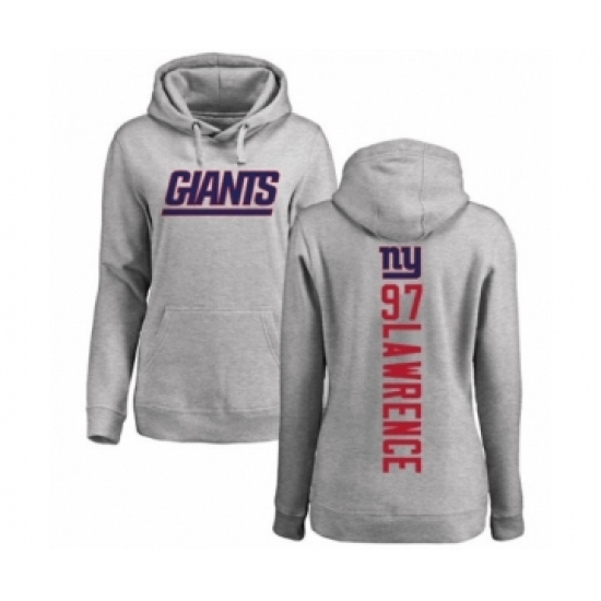 Football Women's New York Giants #97 Dexter Lawrence Ash Backer Pullover Hoodie