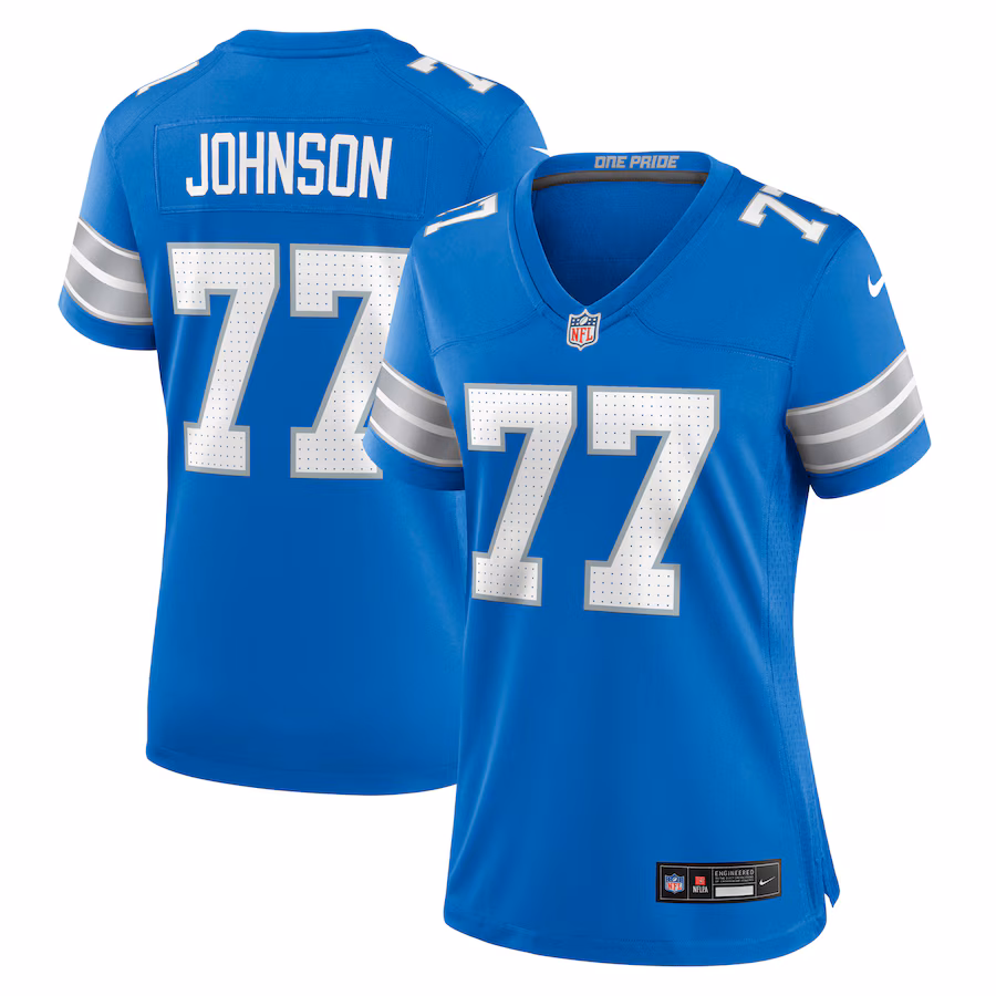 Women's Detroit Lions Zack Johnson Nike Blue Team Game Jersey