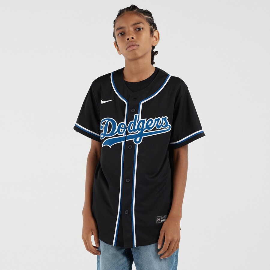 Youth Los Angeles Dodgers Shohei Ohtani Nike Black Lights Out Replica Player Jersey