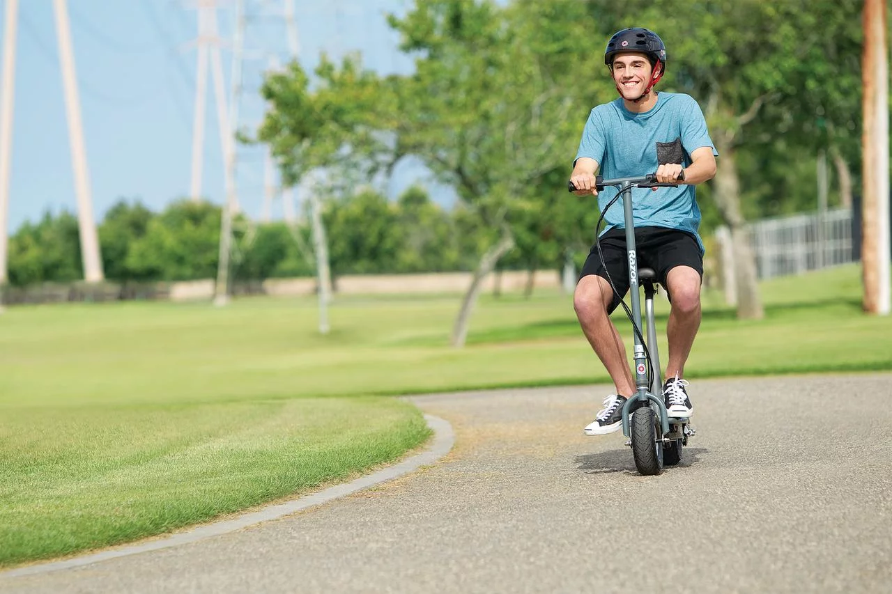 Razor E300S 24V Seated Electric Scooter - Gray, up to 15 mph, for Teen and Adult up to 220 lbs - Curated Treasures Market