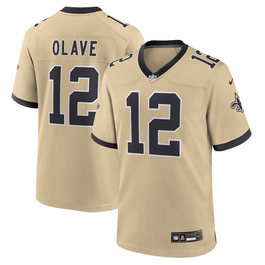 Men's New Orleans Saints Chris Olave Nike Gold Gameday Golds Alternate Game Player Jersey