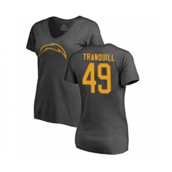 Football Women's Los Angeles Chargers #49 Drue Tranquill Ash One Color T-Shirt