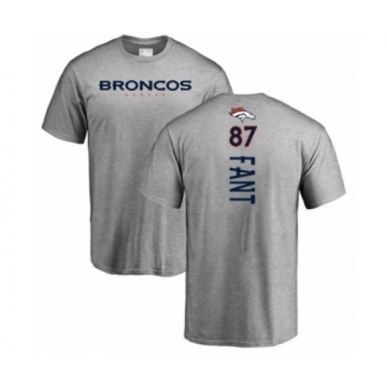 Football Denver Broncos #87 Noah Fant Ash Backer T-Shirt