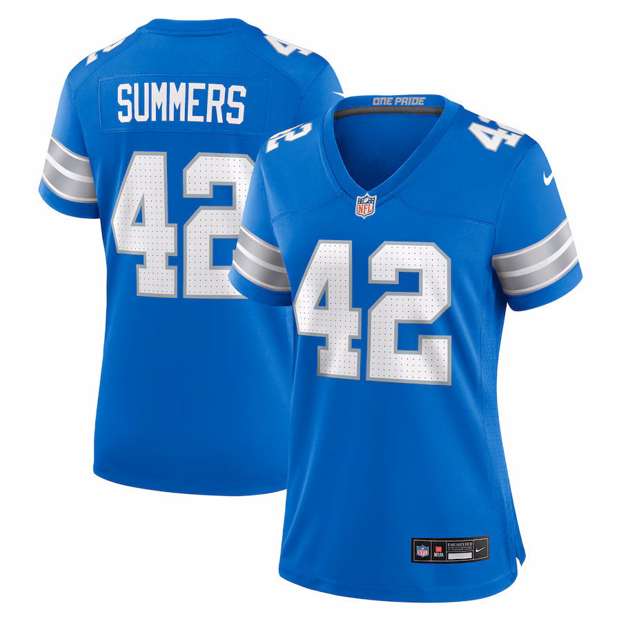 Women's Detroit Lions Ty Summers Nike Blue Team Game Jersey