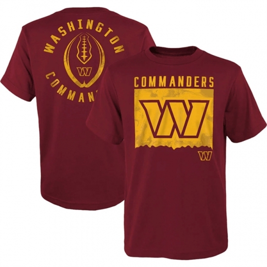 Men's Washington Commanders Burgundy Preschool Liquid Camo Logo T Shirt