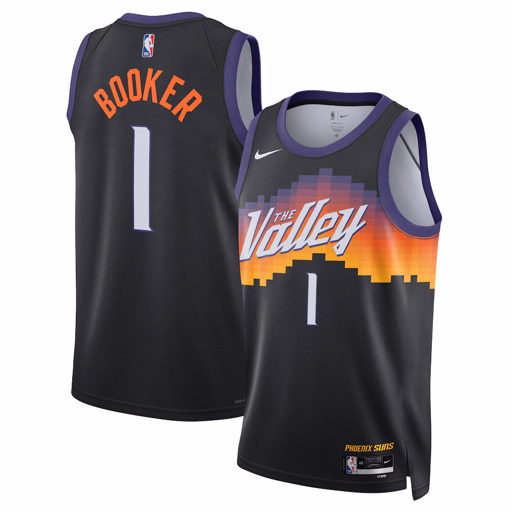 Unisex Phoenix Suns Devin Booker Nike Black 2025/26 Swingman Jersey - City Edition