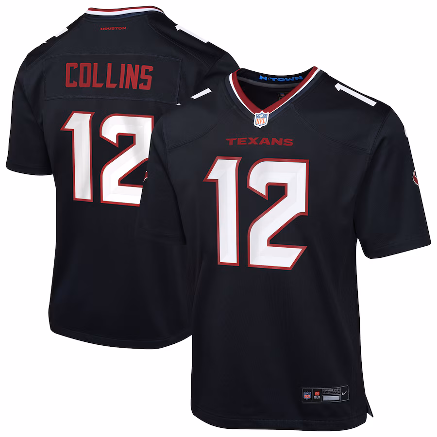 Youth Houston Texans Nico Collins Nike Navy Team Game Jersey