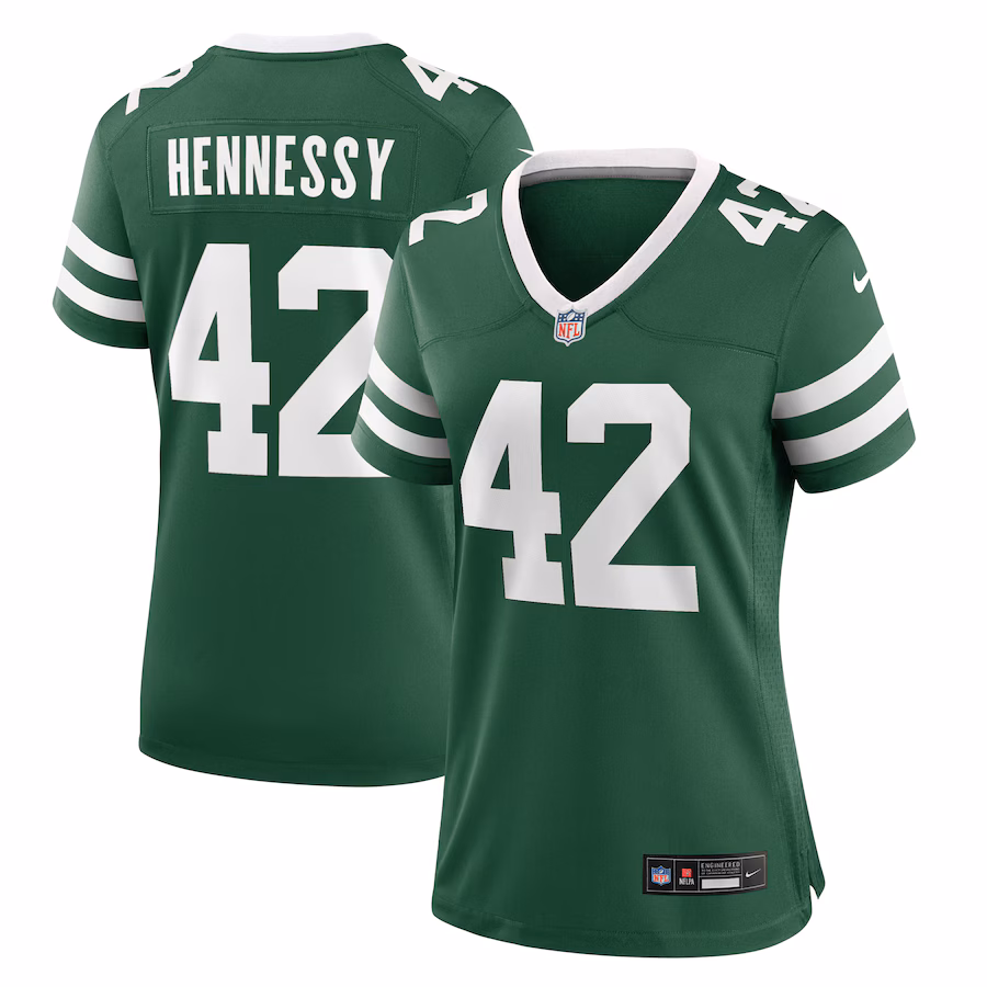 Women's New York Jets Thomas Hennessy Nike Legacy Green Game Jersey