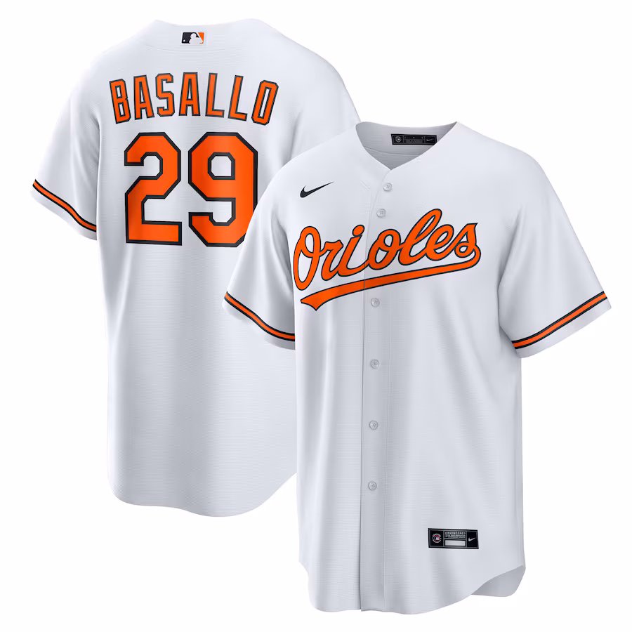 Youth Baltimore Orioles Samuel Basallo Nike White Home Replica Jersey