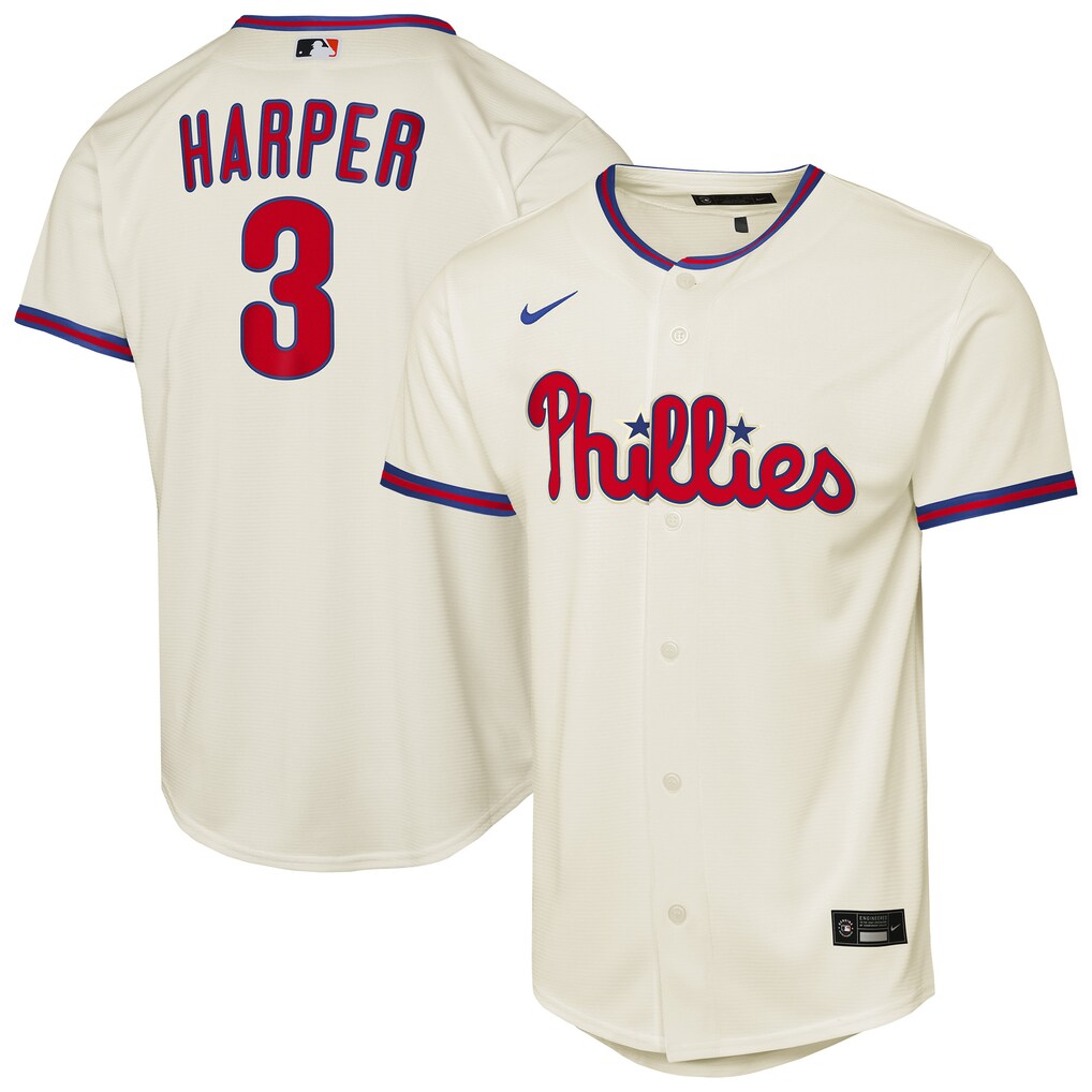 Youth Philadelphia Phillies Bryce Harper Nike Cream Alternate 2 Replica Jersey