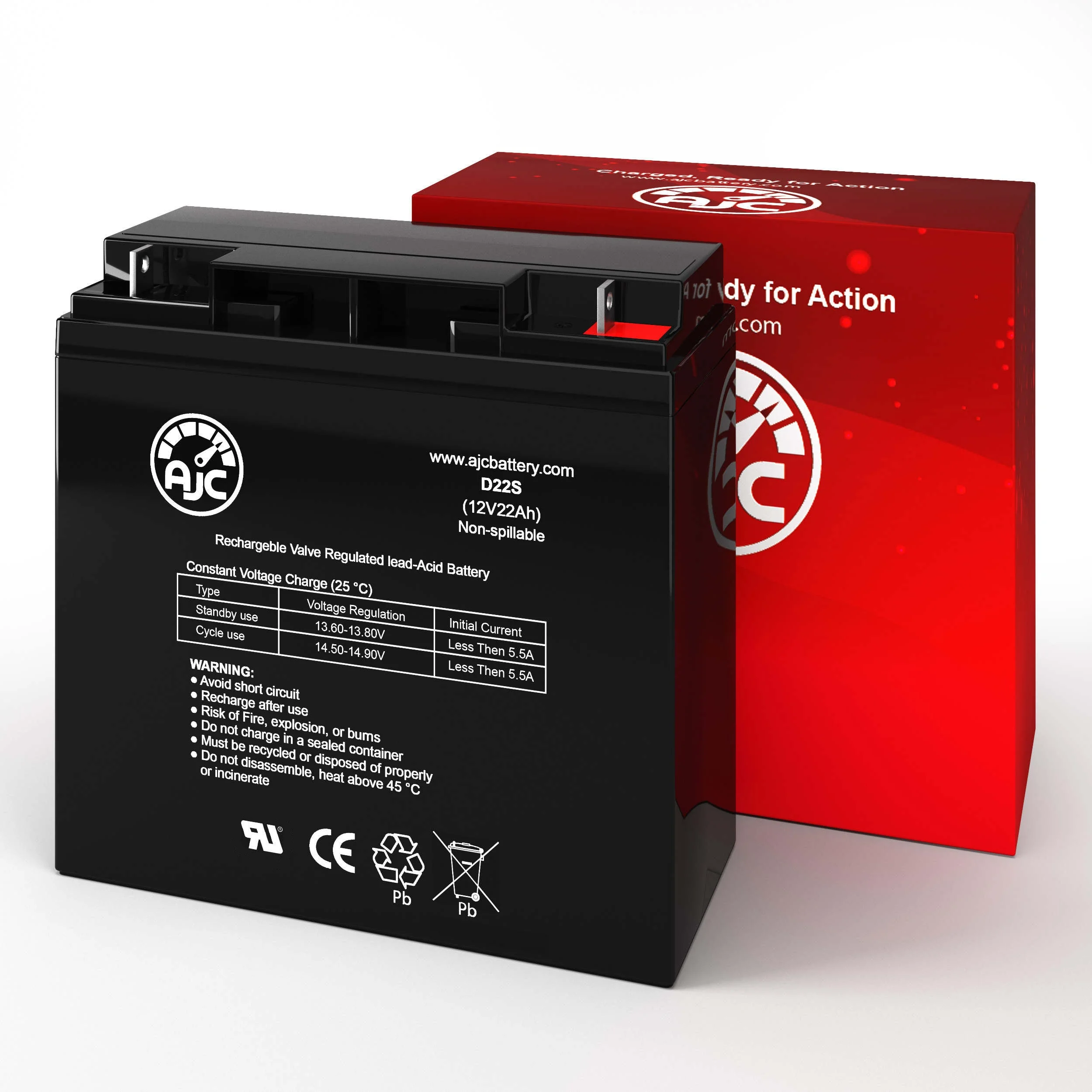 Go-Go Sport S73S74 12V 22Ah Mobility Scooter Battery - This Is an AJC Brand Replacement