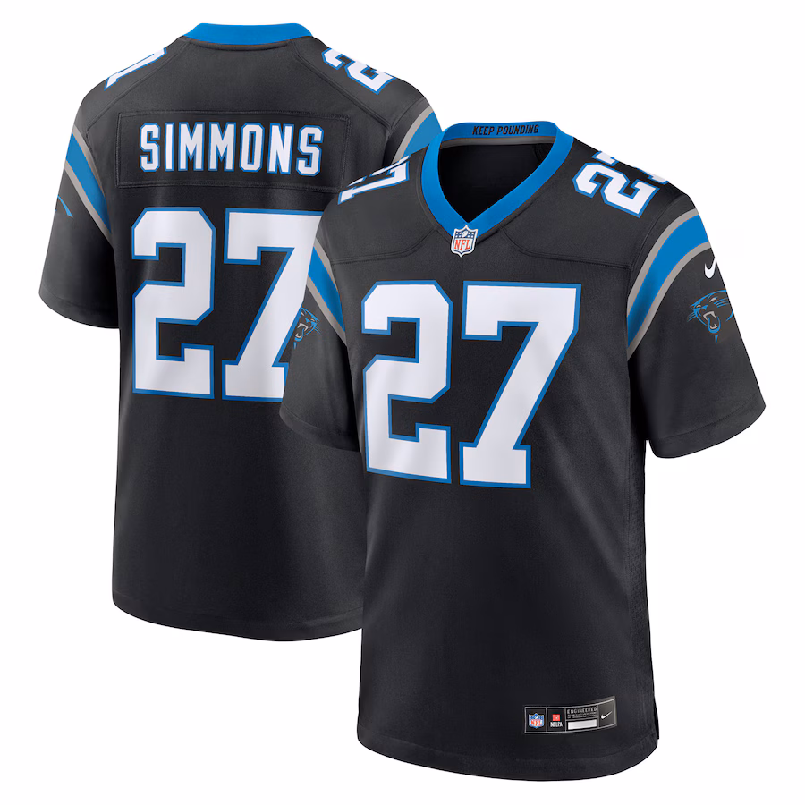 Men's Carolina Panthers Isaiah Simmons Nike Black Team Game Jersey