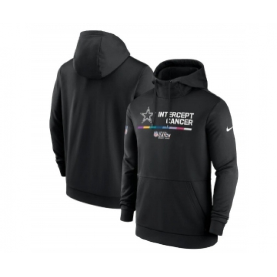Men's Dallas Cowboys 2022 Black Crucial Catch Therma Performance Pullover Hoodie