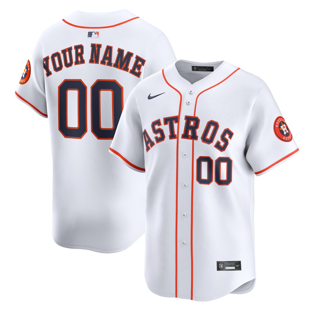 Youth Houston Astros  Nike White Home Custom Limited Jersey
