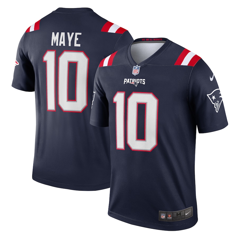 Men's New England Patriots Drake Maye Nike Navy Team Legend Jersey