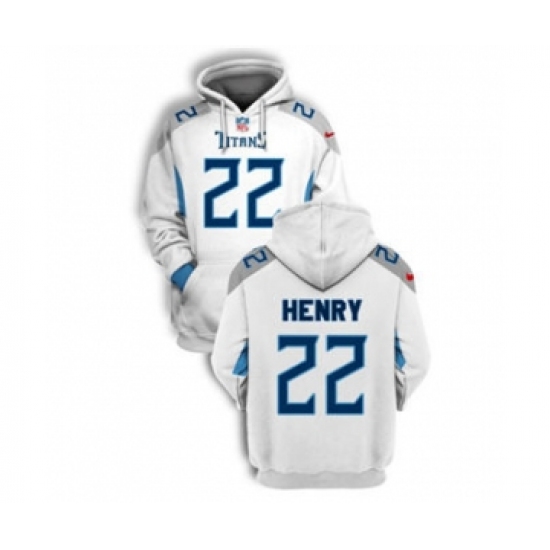 Men's Tennessee Titans #22 Derrick Henry 2021 White Pullover Football Hoodie