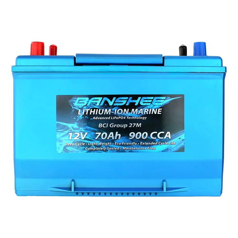 Deep Cycle Lithium-Ion Dual Terminal RV Battery With Emergency Start 900CCA Group Size 27