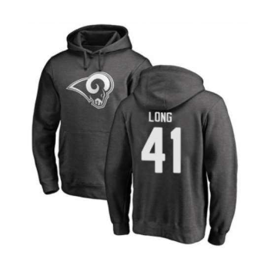 Football Los Angeles Rams #41 David Long Ash One Color Pullover Hoodie