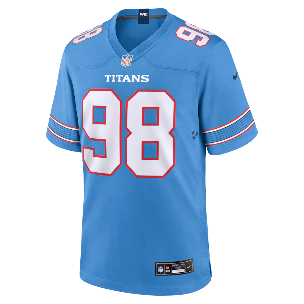 Men's Tennessee Titans Jeffery Simmons Nike Light Blue Jersey