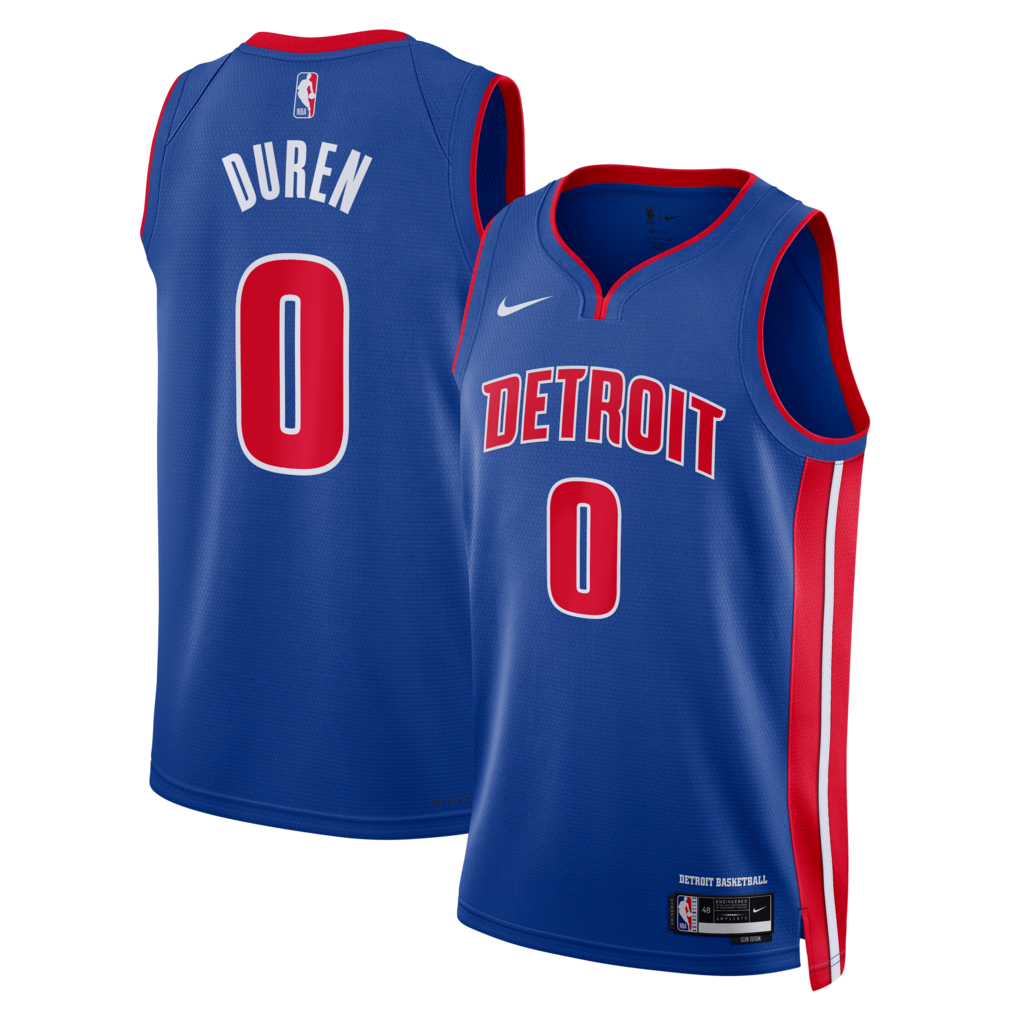 Unisex Detroit Pistons Jalen Duren Nike Blue Swingman Jersey - Icon Edition