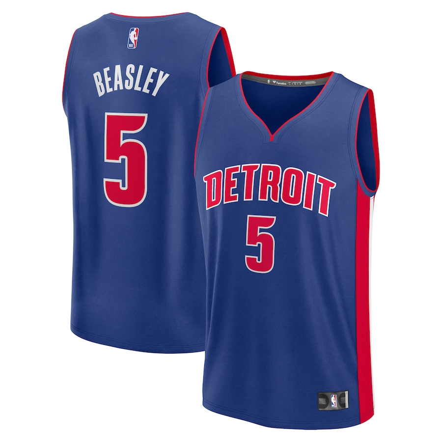 Men's Detroit Pistons Malik Beasley Fanatics Blue Fast Break Replica Player Jersey - Icon Edition