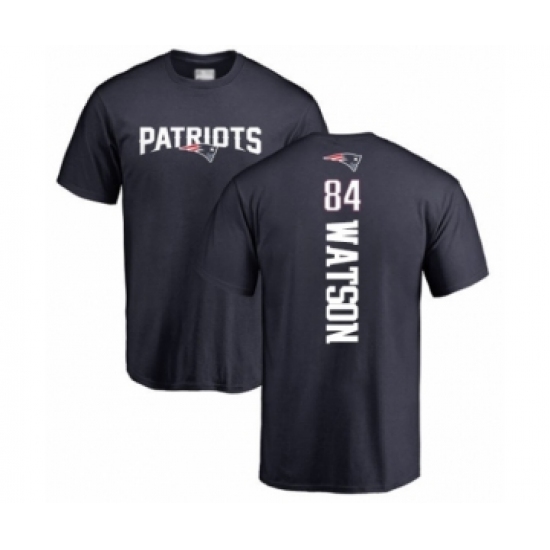 Football New England Patriots #84 Benjamin Watson Navy Blue Backer T-Shirt