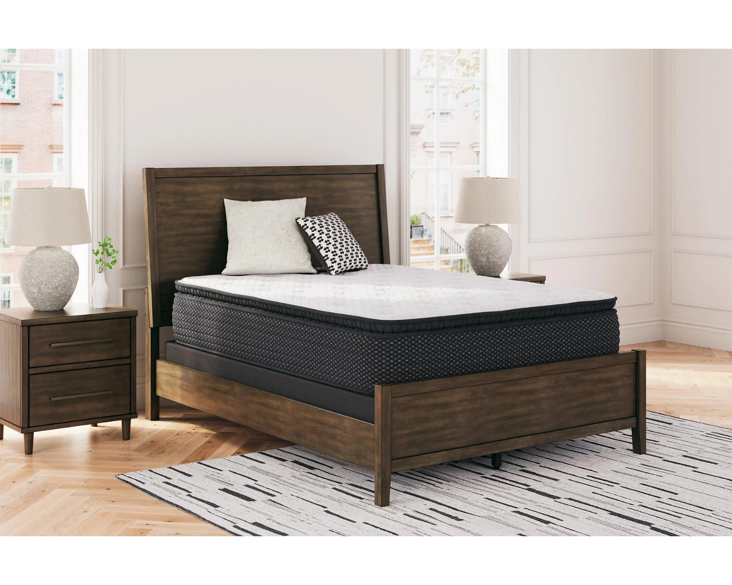 Signature Design by Ashley King Size Limited Edition 13 Pillow Top Hybrid Mattress with Lumbar Support Gel Memory Foam. White