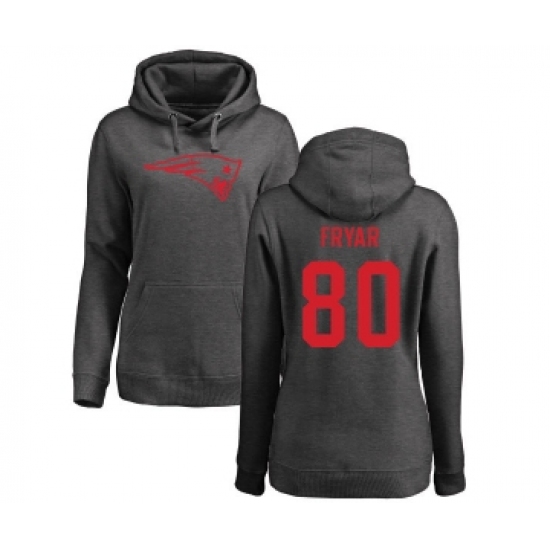 Football Women's New England Patriots #80 Irving Fryar Ash One Color Pullover Hoodie